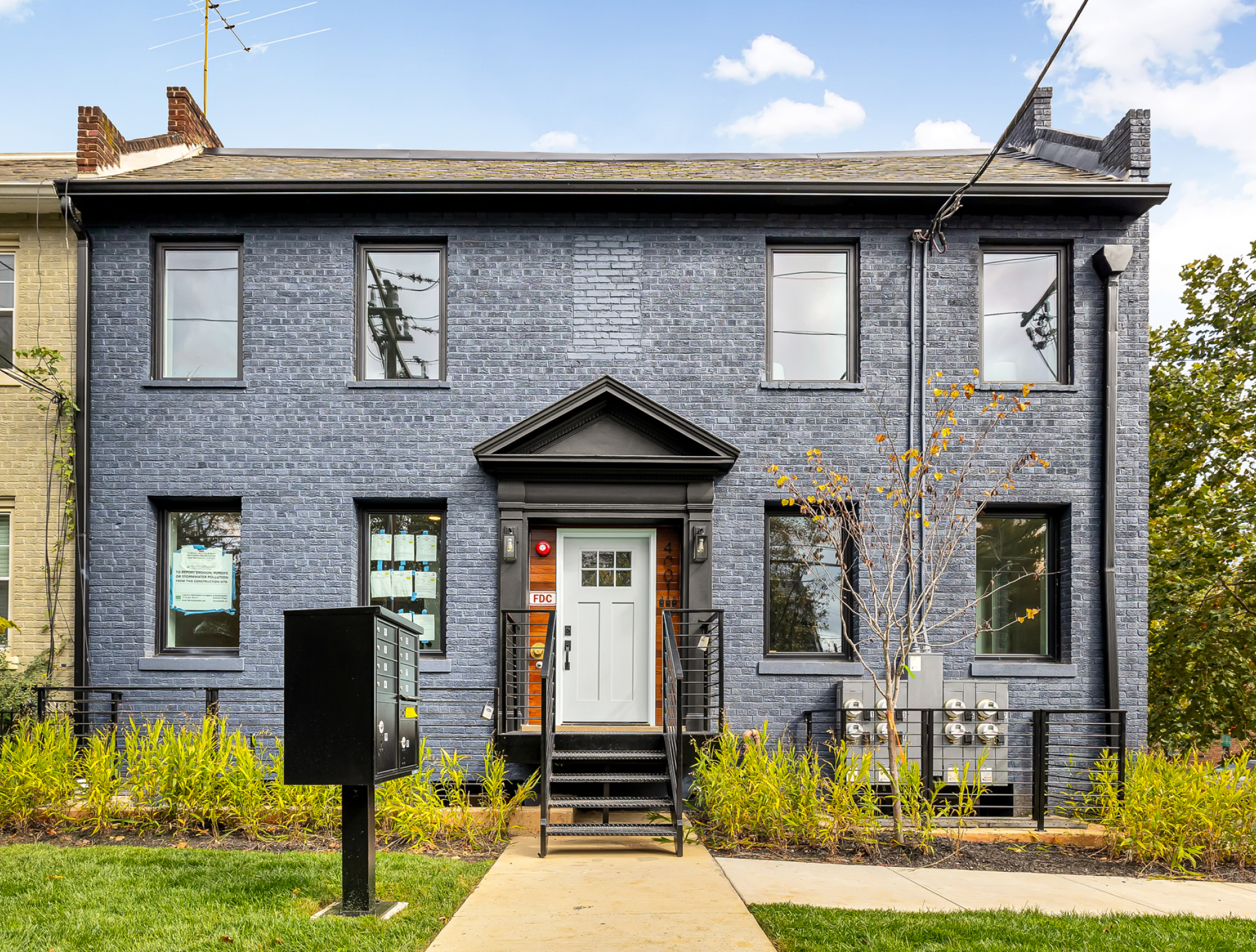 Residential home with symmetrical windows